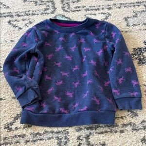 Cat and Jack Navy and Purple Unicorn Sweatshirt size 4/5